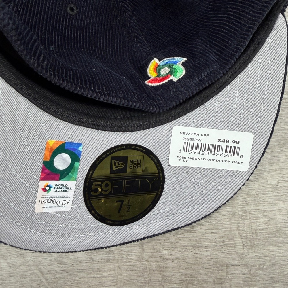 2026 WBC Netherlands Fitted Hat New Era 59FIFTY Corduroy Size 7 1/2 Baseball - Picture 4 of 6